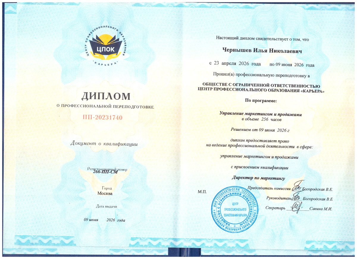 Диплом: Директор по маркетингу